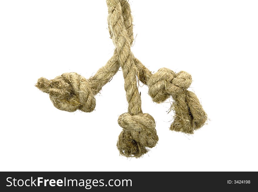 Variants of the rope with node on white background