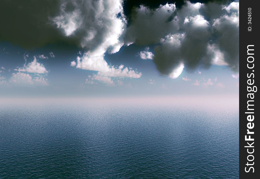 An image of a simple ocean view scene. An image of a simple ocean view scene.