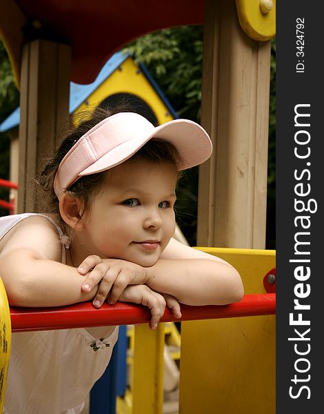 Little Girl On Playground