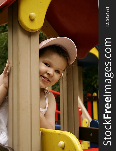 Little Girl On Playground