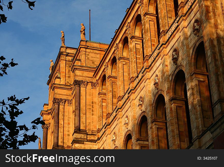 Refulgence palace blue sky historic building sunset