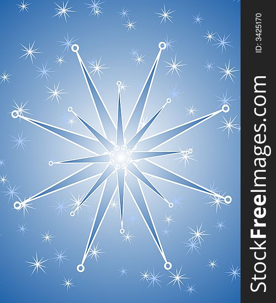 A background illustration featuring snowflakes falling in white and blue gradient with a single snowflake in the middle. A background illustration featuring snowflakes falling in white and blue gradient with a single snowflake in the middle