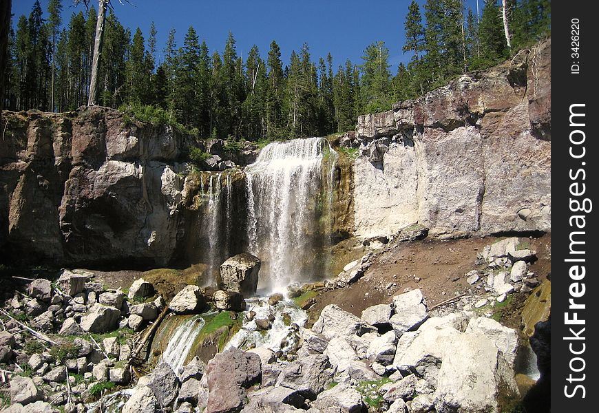 Paulina Falls is the Waterfall located in Newberry Volcanic National Monument.