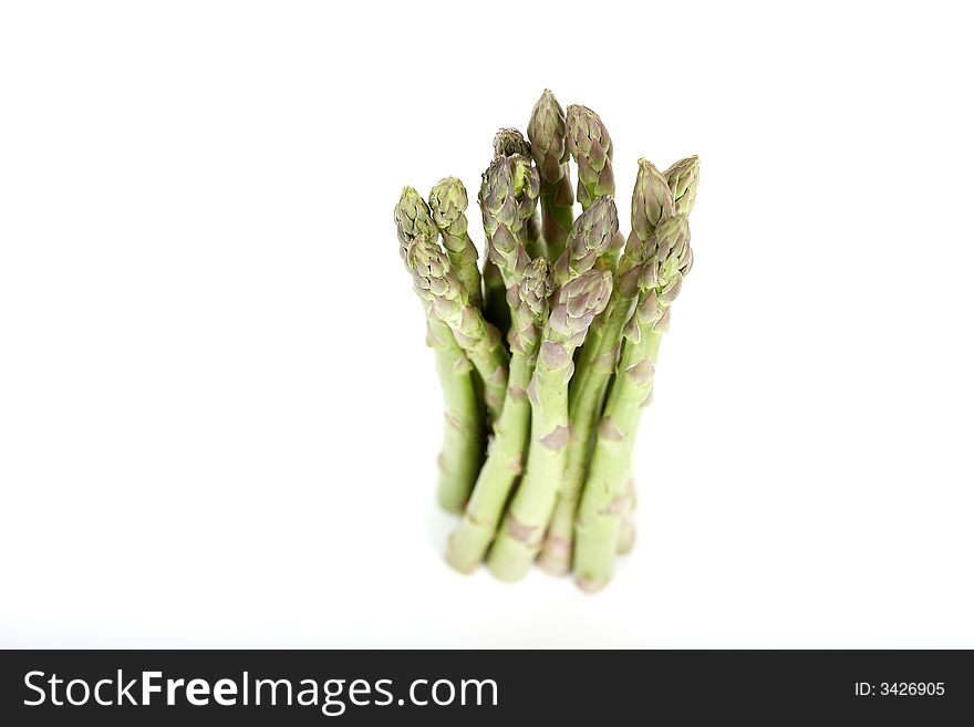 A bundle of asparagus seen from the top