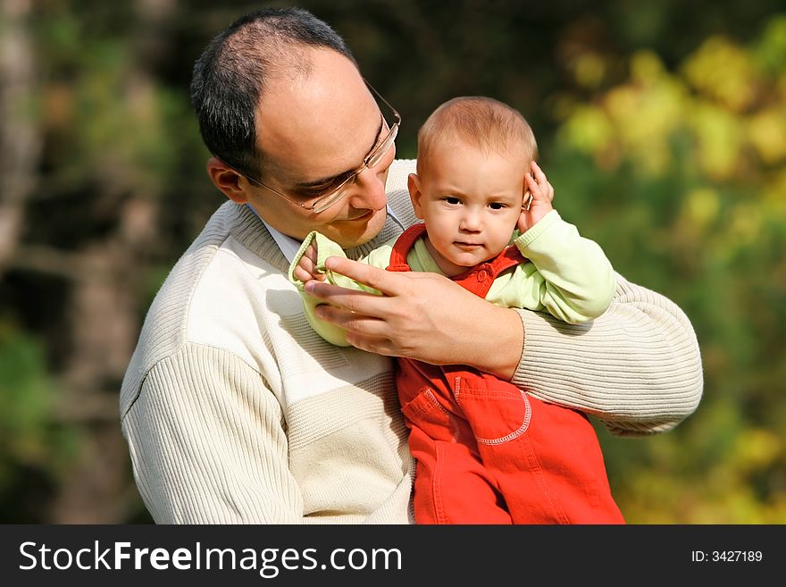 Portrait of father and son