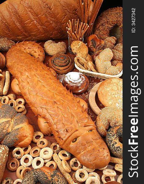 Assorted bread, food background 2