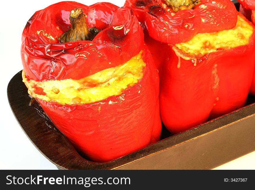 Red Peppers Stuffed With Rice