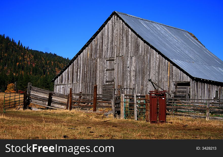 Old Idaho barn in Valley County Idaho. Old Idaho barn in Valley County Idaho
