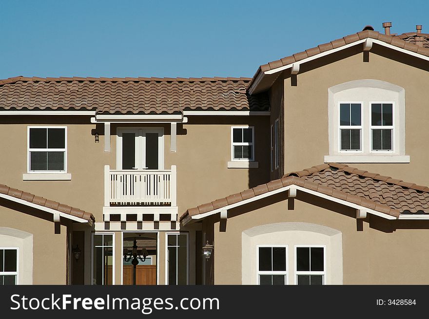 Abstract of New Stucco Wall Construction & Windows. Abstract of New Stucco Wall Construction & Windows.