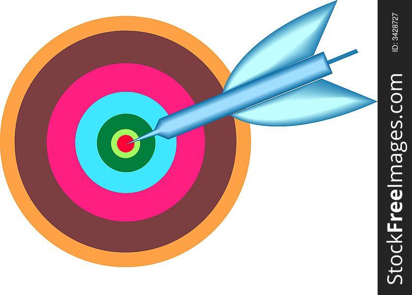 Illustration of an arrow hit the target point