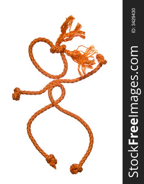 Miscellaneouses of the figure of the people from rope on white background