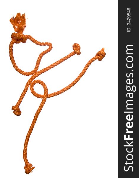 Miscellaneouses of the figure of the people from rope on white background