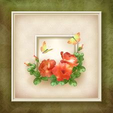 Border Frame Background Flower Butterfly Design Stock Photos Border Frame Background Flower Butterfly Design Stock Photos