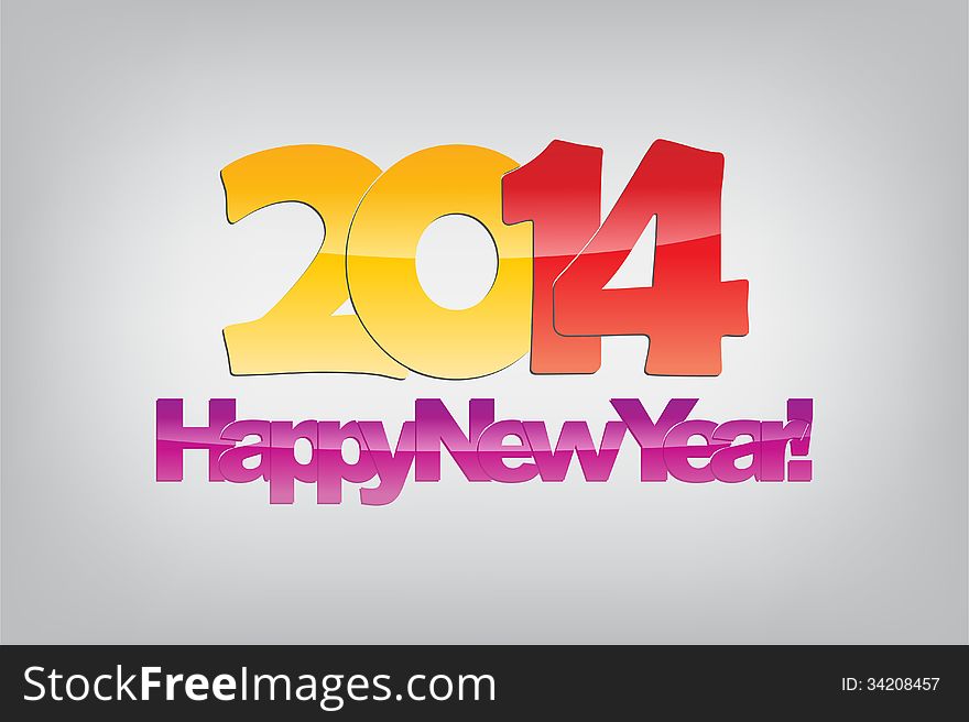 Happy new year 2014. Glossy text. Typography background. Happy new year 2014. Glossy text. Typography background.