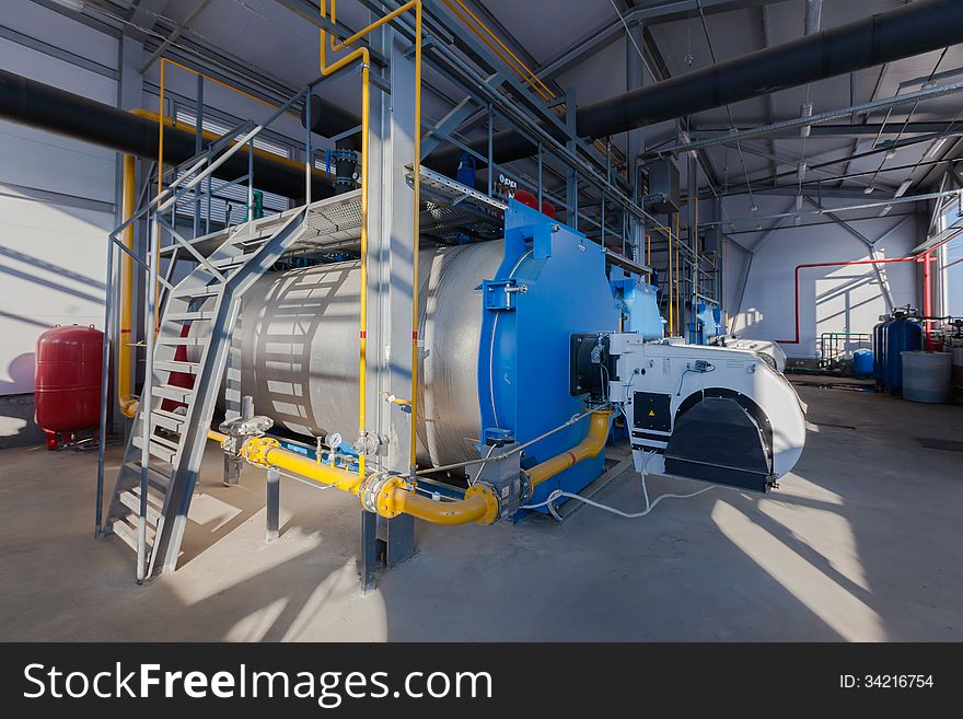 Modern equipment in the boiler room of technopark. Modern equipment in the boiler room of technopark