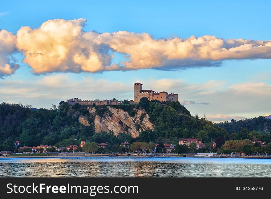 Fortress Borromeo, Medieval Castle of Angera in the lake Maggiore, Italy. Fortress Borromeo, Medieval Castle of Angera in the lake Maggiore, Italy