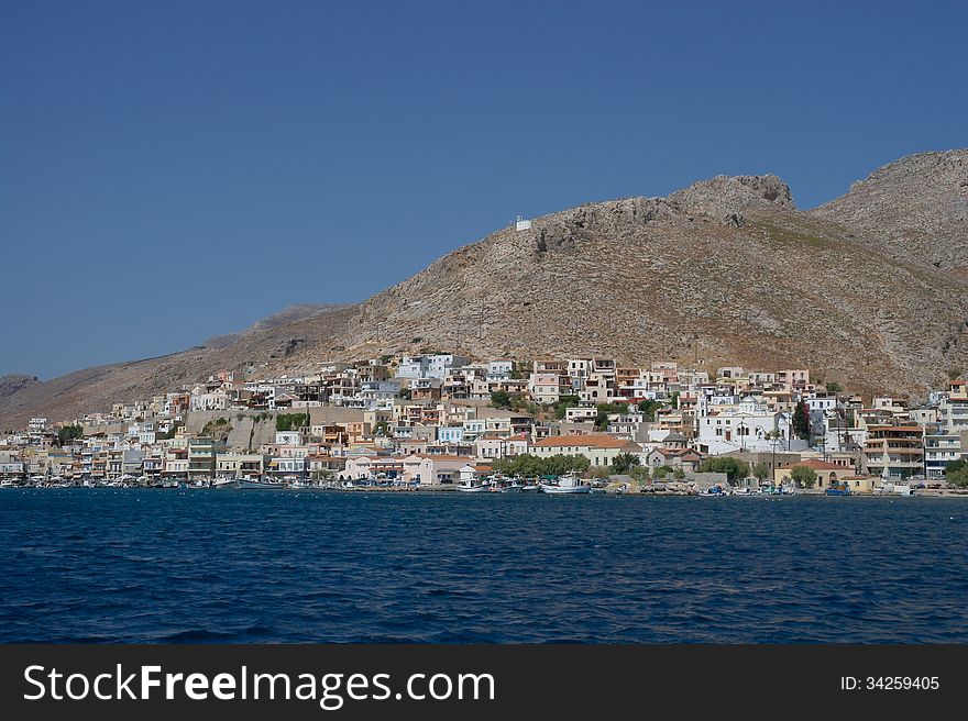 The island of Kalymnos. Greece. View from the sea