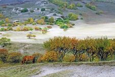 Dam Autumn In Inner Mongolia Stock Images Dam Autumn In Inner Mongolia Stock Images