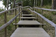 Wooden Steps To The Gazebo Royalty Free Stock Image