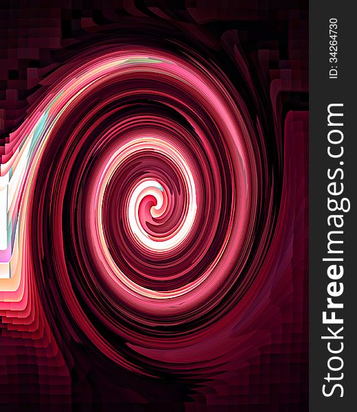 Image of red spiral with metallic texture. Image of red spiral with metallic texture.