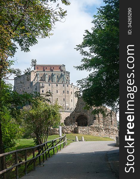 Middle ages abbey in Torino ruins Piemonte attraction. Middle ages abbey in Torino ruins Piemonte attraction