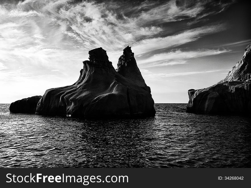 These are the siren rocks, located in Foca / Turkey where according to greek mythology, Odysseus and his ship met the sirens. These are the siren rocks, located in Foca / Turkey where according to greek mythology, Odysseus and his ship met the sirens.