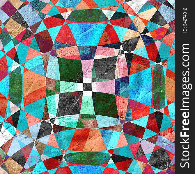 Unusual multicolored pattern of geometric shapes. Unusual multicolored pattern of geometric shapes