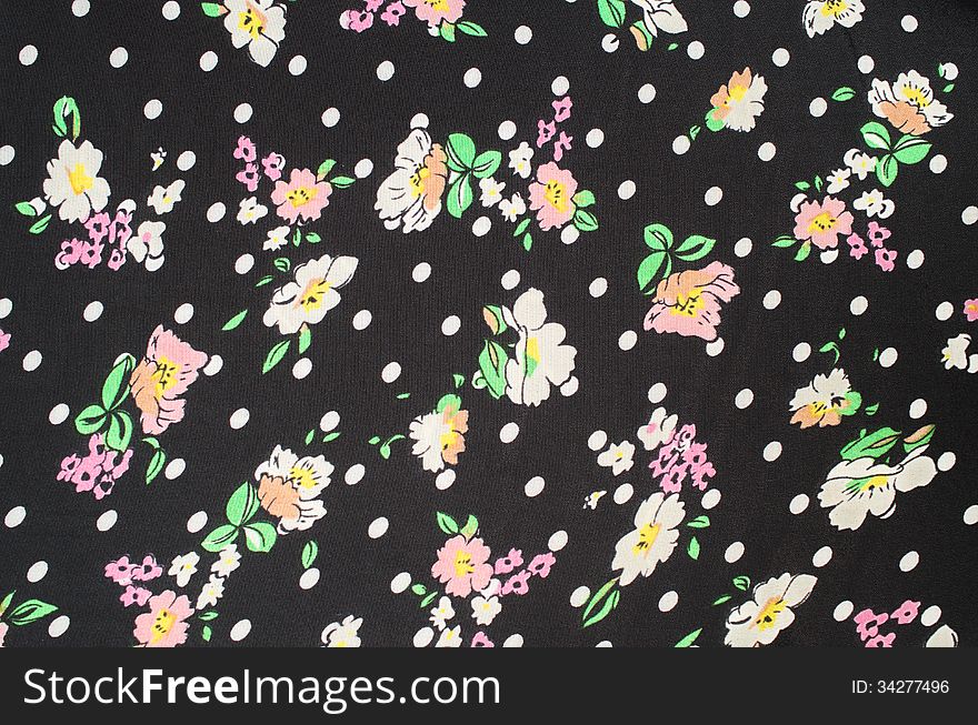 Cloth fabric texture with flower
