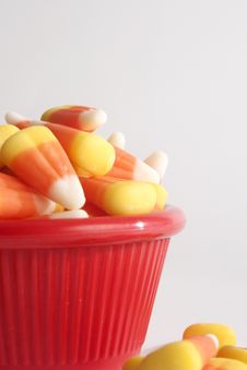 Candy Corn In A Red Bowl Royalty Free Stock Photography Candy Corn In A Red Bowl Royalty Free Stock Photography