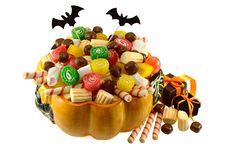 Pumpkin Full Of Sweets 2 Stock Photos Pumpkin Full Of Sweets 2 Stock Photos