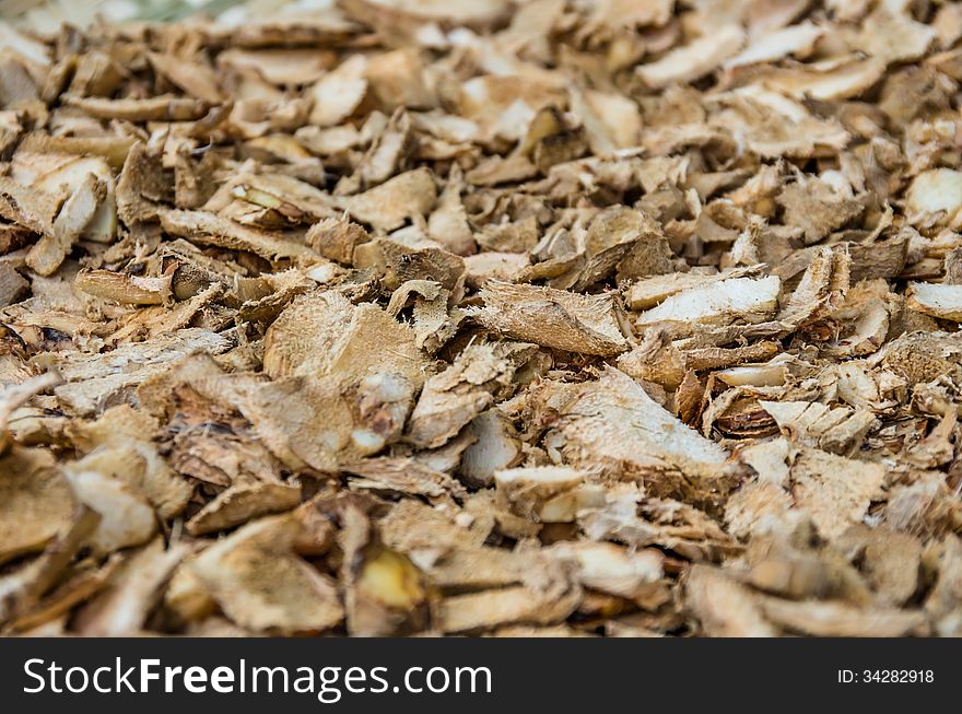 Close up of dry ginger.