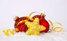 Baubles And Star Royalty Free Stock Photography Baubles And Star Royalty Free Stock Photography
