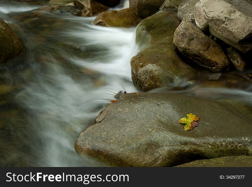 Mountain river with rocks beautiful landscape, long exposure