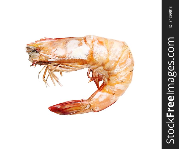 Shrimps on a white background.