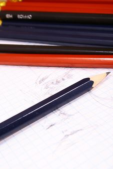 Pencil On White Isolated Backg Stock Photo