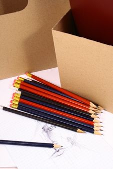 Pencil On White Isolated Backg Royalty Free Stock Photos