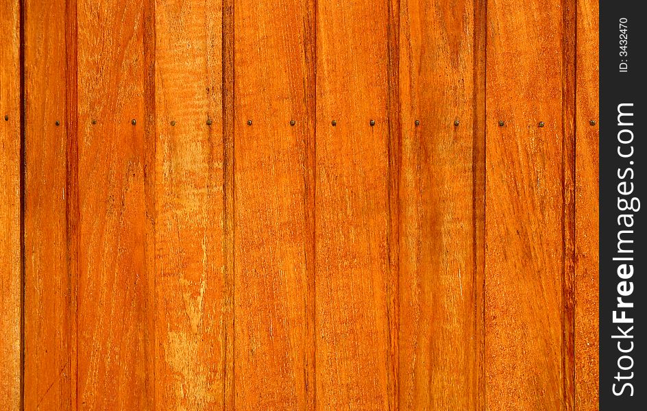 Wood background wall with visible nails