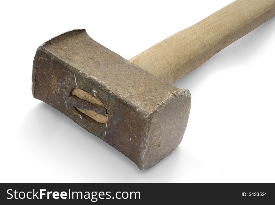 Heavy hammer on white background. (with clipping path)