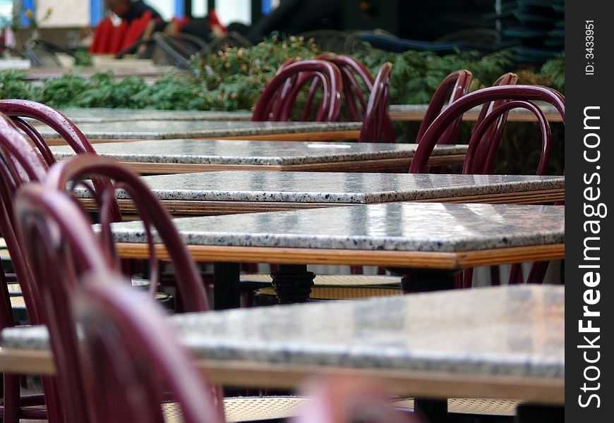 Empty cafe in the rainy day. Empty cafe in the rainy day.