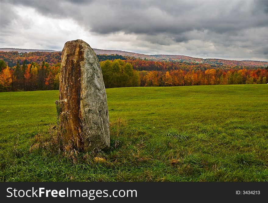 A reproduction of a menhir which are normally found in northwestern Europe