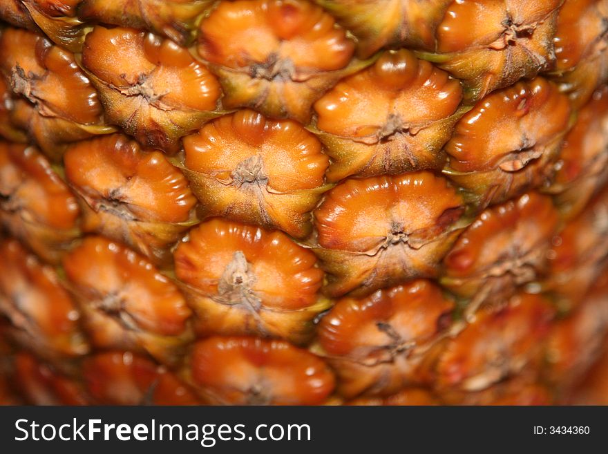 Close up view of a pineapple