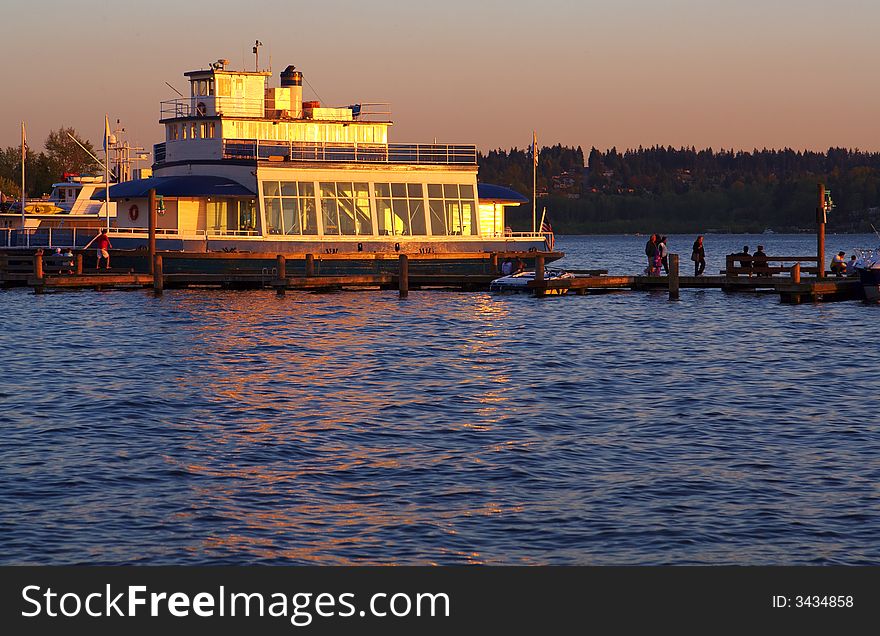 Tour Boat at Sunset