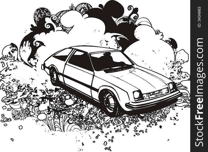 Classic car illustration