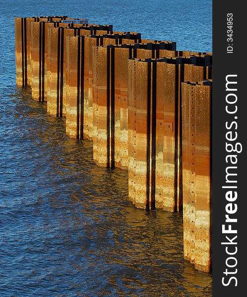 Steel dock on St-Lawrence river, Sorel, Canada. Camera: Nikon D200. Steel dock on St-Lawrence river, Sorel, Canada. Camera: Nikon D200