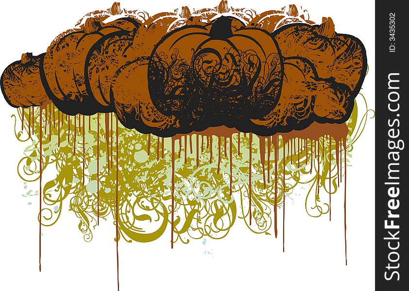 Pumpkin Grunge Illustration