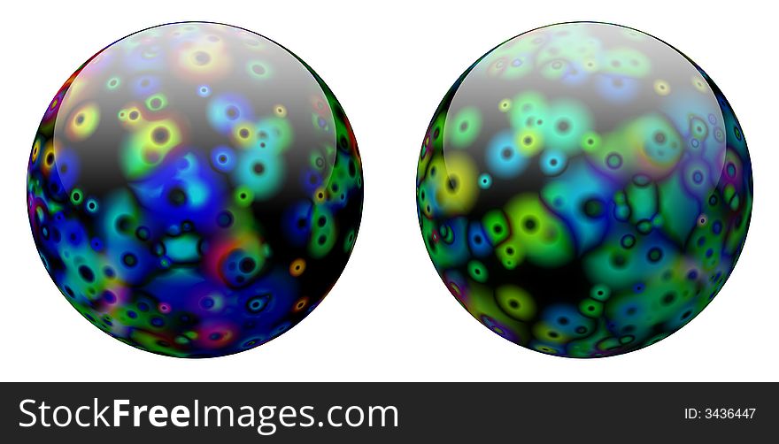 Two Abstract shiny orbs illustration. Two Abstract shiny orbs illustration
