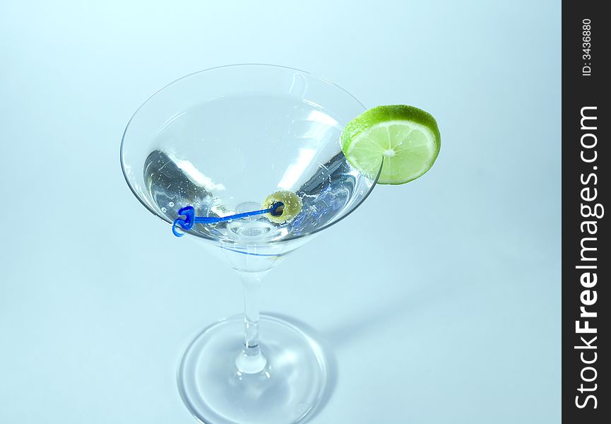 Martini In Glass With Lime And