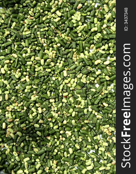 Background of cutted green vegetable.