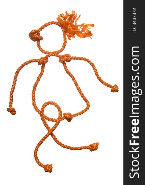 Manifold  figure of the people from rope on white background