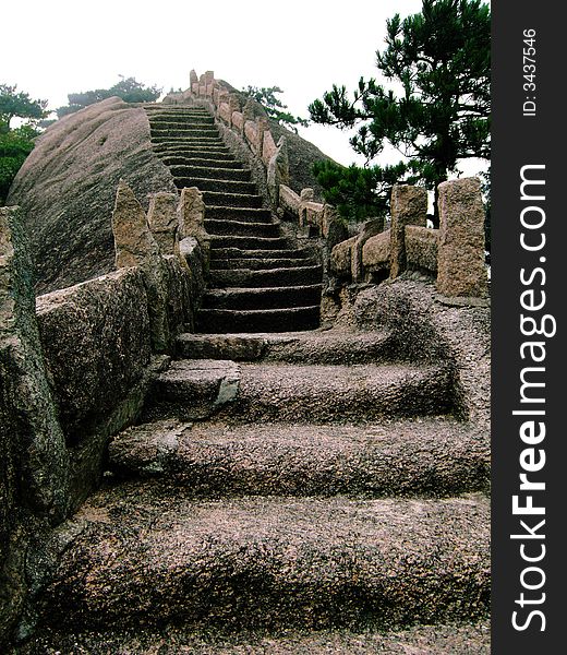 Stone stair on Yellow Mountain